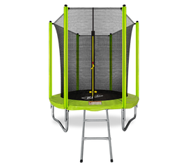 Батут ARLAND 6FT с внутренней страховочной сеткой и лестницей (Light green), фото 