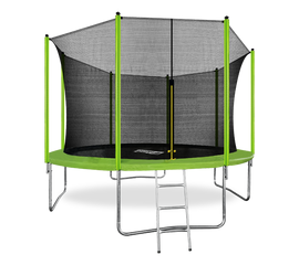 Батут ARLAND 12FT с внутренней страховочной сеткой и лестницей (Light green), фото 