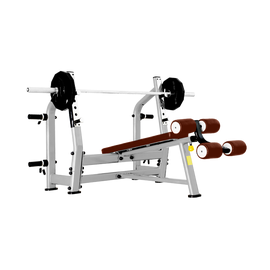Скамья для жима с отрицательным наклоном (КОРИЧНЕВЫЙ) BRONZE GYM J-024, фото 