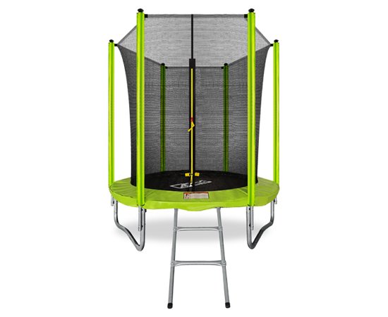 Батут ARLAND 6FT с внутренней страховочной сеткой и лестницей (Light green), фото 