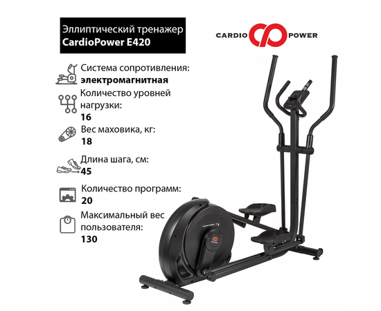 Эллиптический тренажер CardioPower E420, фото 